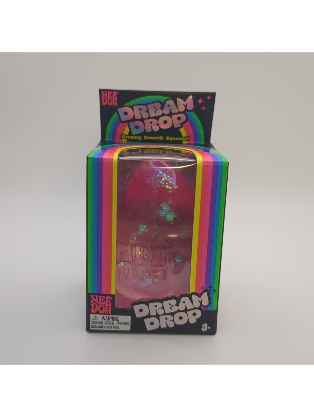 Nee Doh Dream Drop - Dreamy Smooth Squeeze Stress Ball - Pink Iridescent- New